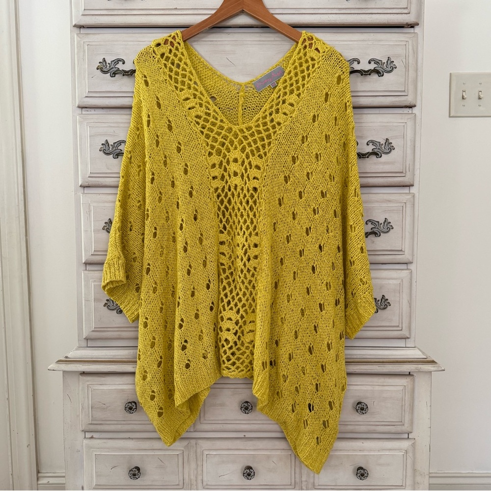 Vici Yellow Knit Poncho Top